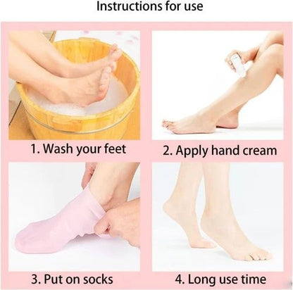 Moisturizing Socks Silicone Gel Spa Exfoliating Socks for Dry Cracked Skin Heel Socks Anti Slip for Foot Care Softening Calluses KIT KS