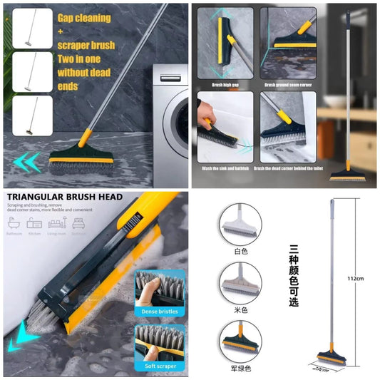 Two in one brush wipper mop