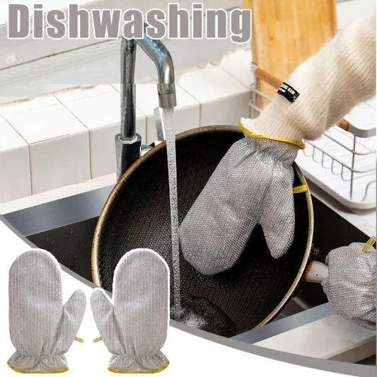 New Steel Wire Dishwashing Gloves for Kitchen Cleaning
