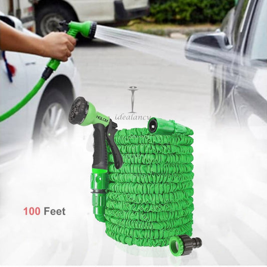 100ft Magic Expandable Garden Hose Pipe with Spray Gun Perfect for Gardening and Car Washing