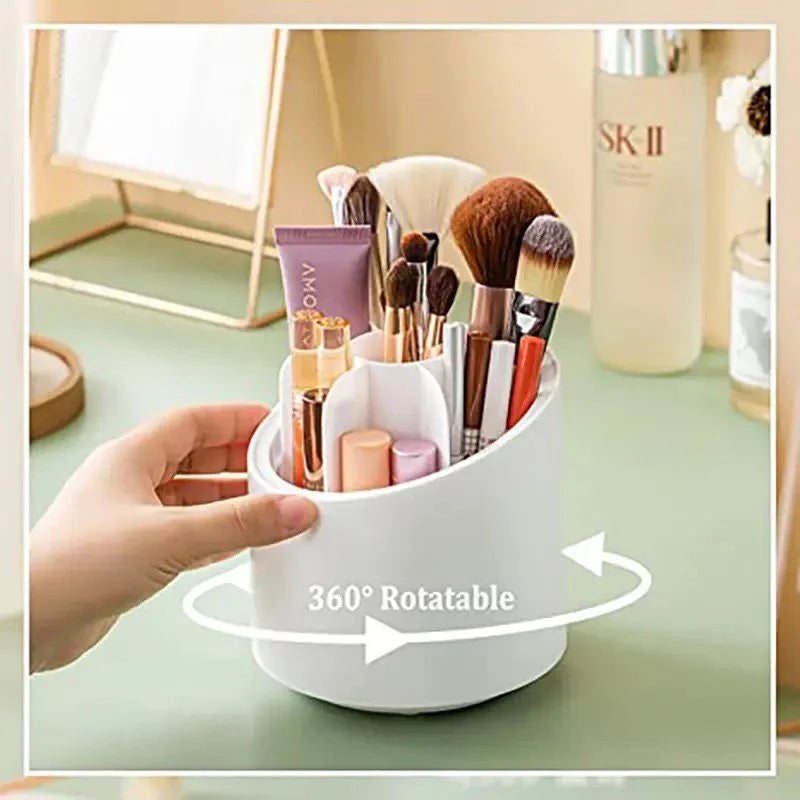 High Quality 360° Degree Rotating Makeup Brush Holder with Dustproof Lid Cosmetic Brush Case Countertop Brushes Holder Transparent Acrylic Makeup Organizer Transparent Acrylic Makeup Organizer