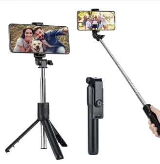 Best 4 in 1 Wireless Selfie Stick R1S (With Light ) R1 (Without Light) Tripod with Bluetooth Shutter selfie Light foldable Selfie stick for all Phone Extendable 70CM