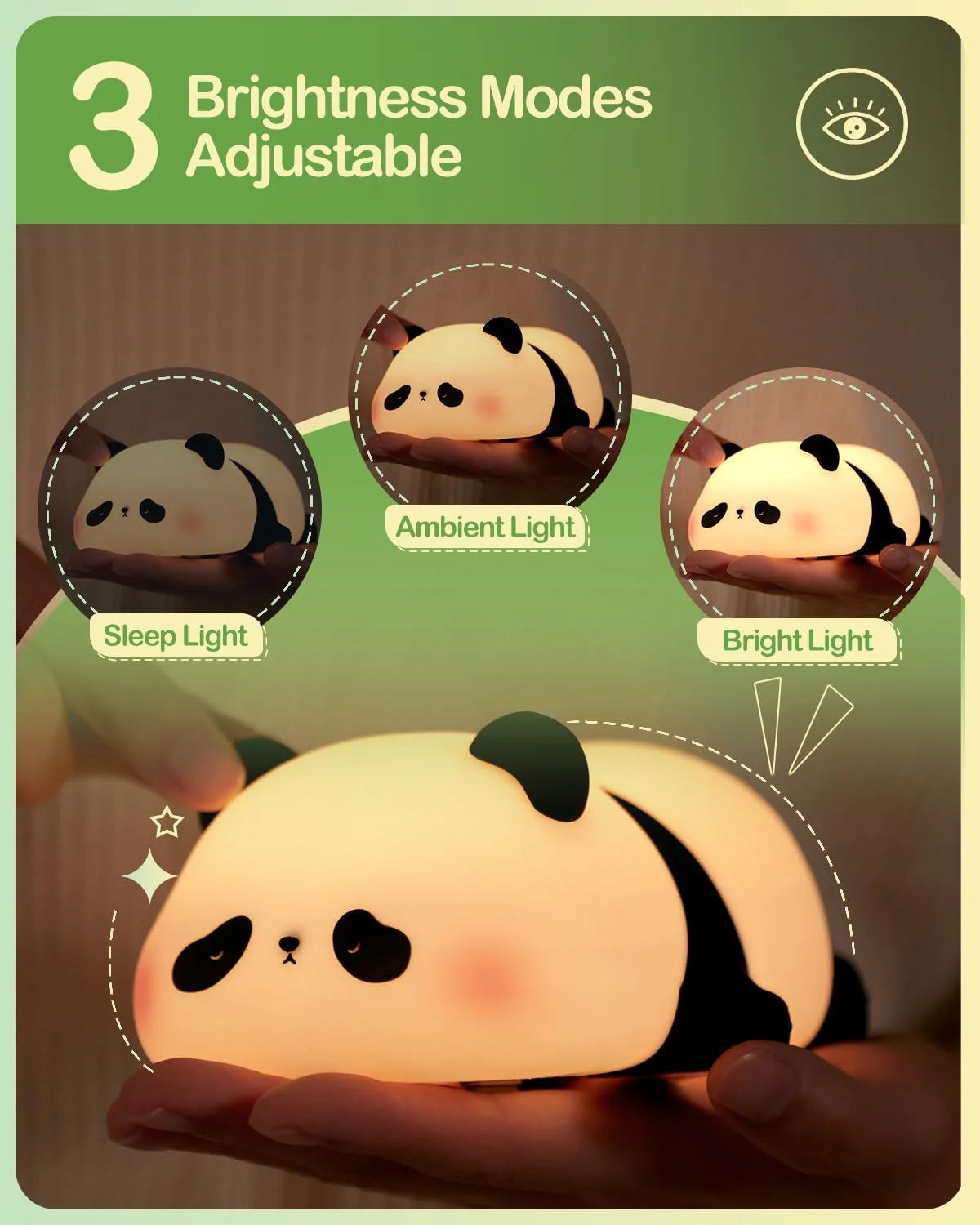 Cute Panda Night Light silicone Soft Lamp