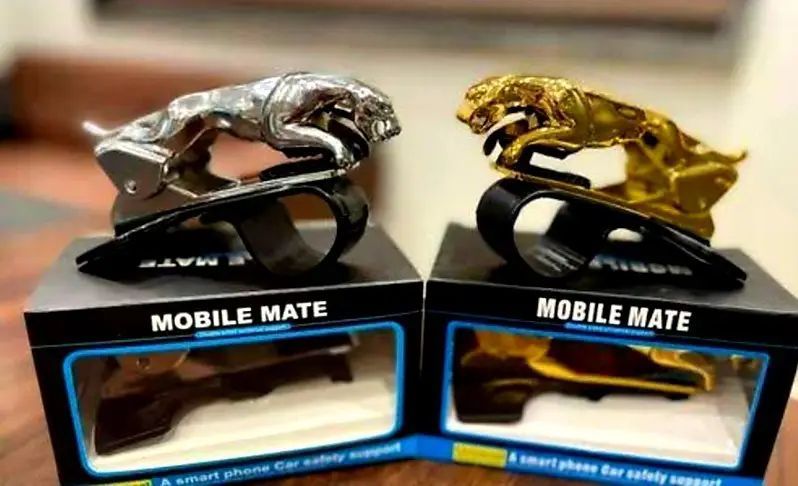 Jaguar Cheetah Tiger Mobile Phone Holder: 360° Mount-Silver High Quality -ABS Plastic Mobile Holder -Car Mount Mobile Holder