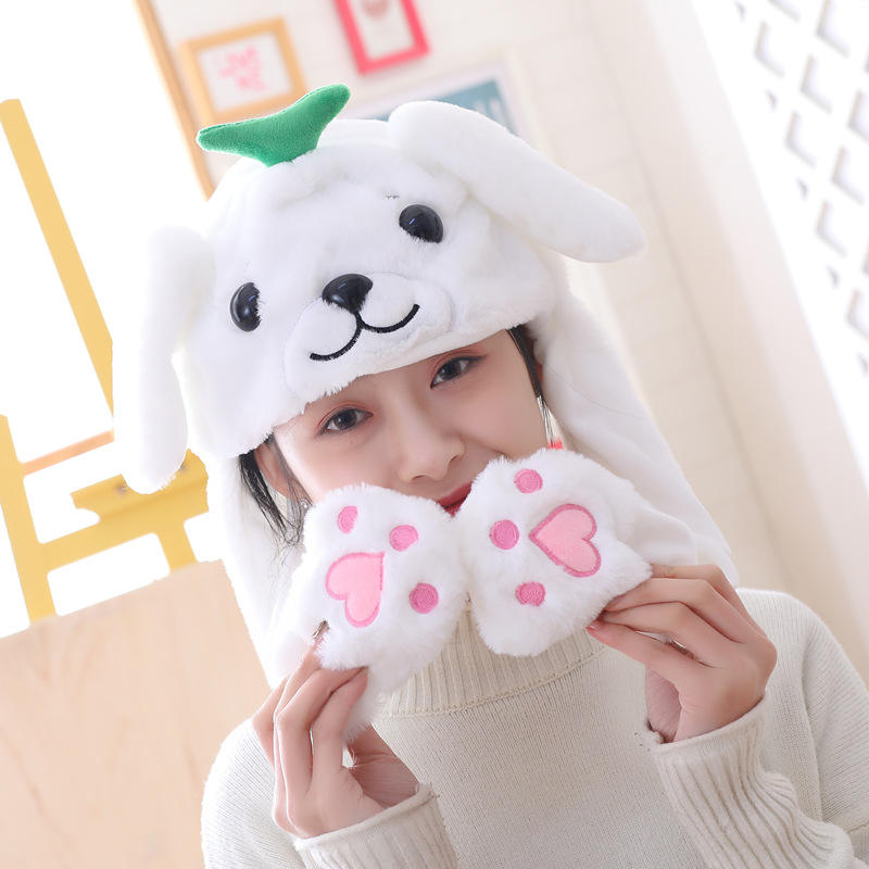 New Hot Bunny Hat Ear Moving Jumping High Quality Rabbit Hat Cute Animal Ear Flap Hat