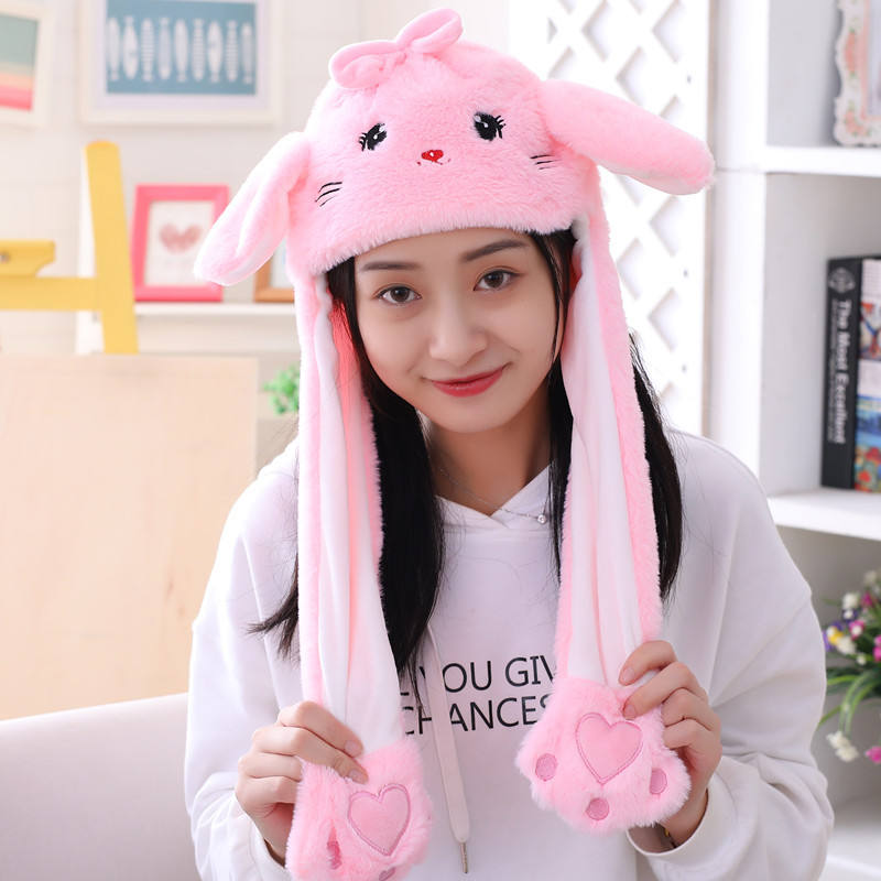New Hot Bunny Hat Ear Moving Jumping High Quality Rabbit Hat Cute Animal Ear Flap Hat