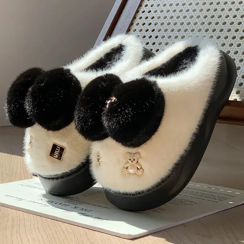 Lady Fluffy Flat Warm Slippers