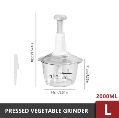 2 Liter Hand Operated Chopper for Meat Vegetables Manual Chopper Machine