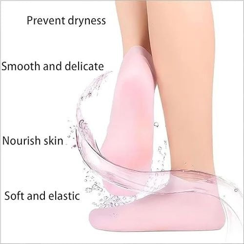Moisturizing Socks Silicone Gel Spa Exfoliating Socks for Dry Cracked Skin Heel Socks Anti Slip for Foot Care Softening Calluses KIT KS