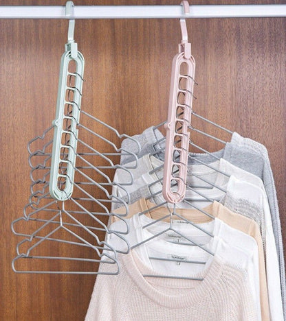 9 Hole Hanger Multifunction Magic Clothes Hanger Organizer 360 Rotate Folding Hangers