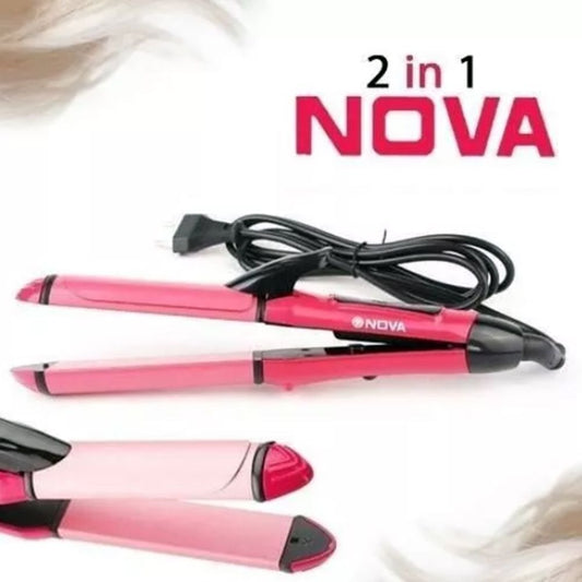 Nova 2 in 1 Hair Curler & Straightener 2009 - pink