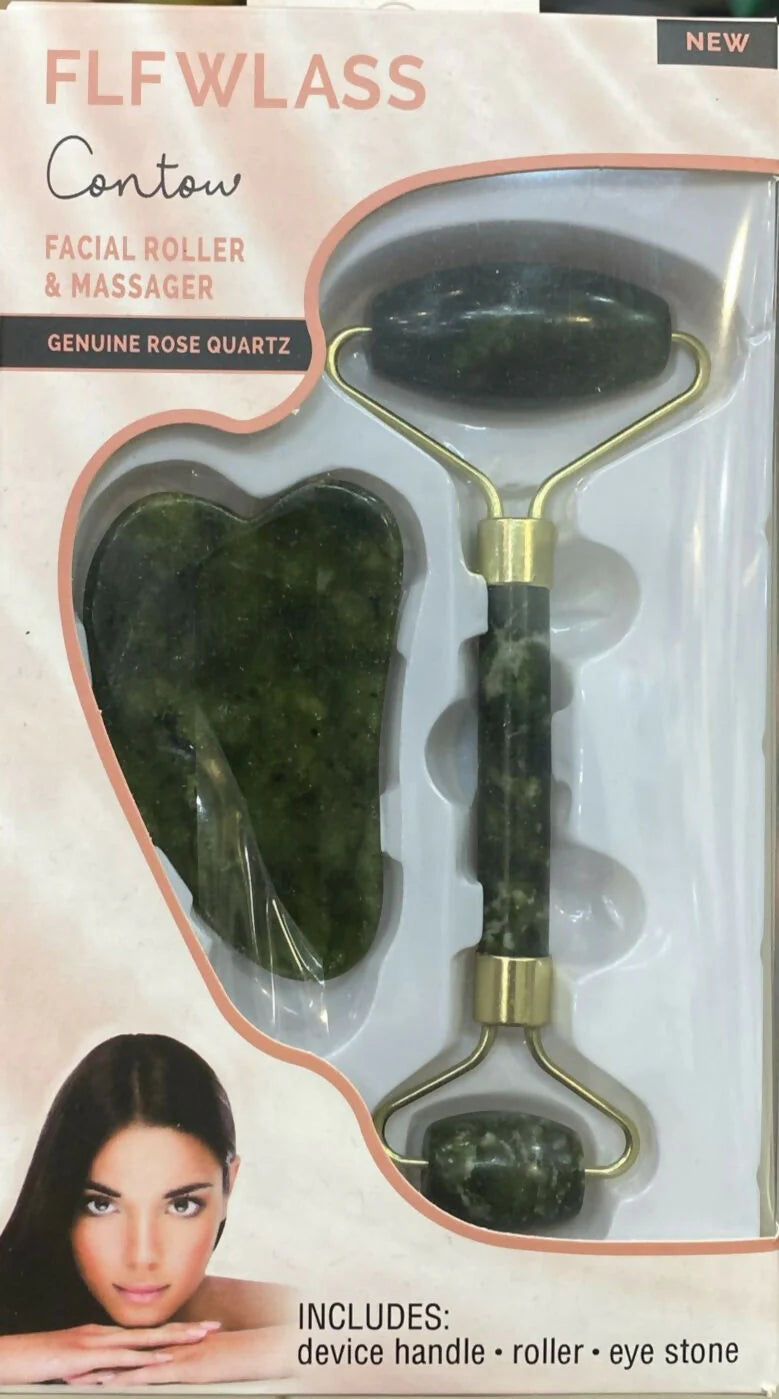 Marble Jade Roller With Gua Sha Stone