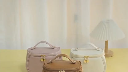 Multifunctional Portable Large Capacity Travel Cosmetic Bag Makeup Organizer Bag Storage Makeup Bag Waterproof PU Leather Travel Toiletry Bag for Women