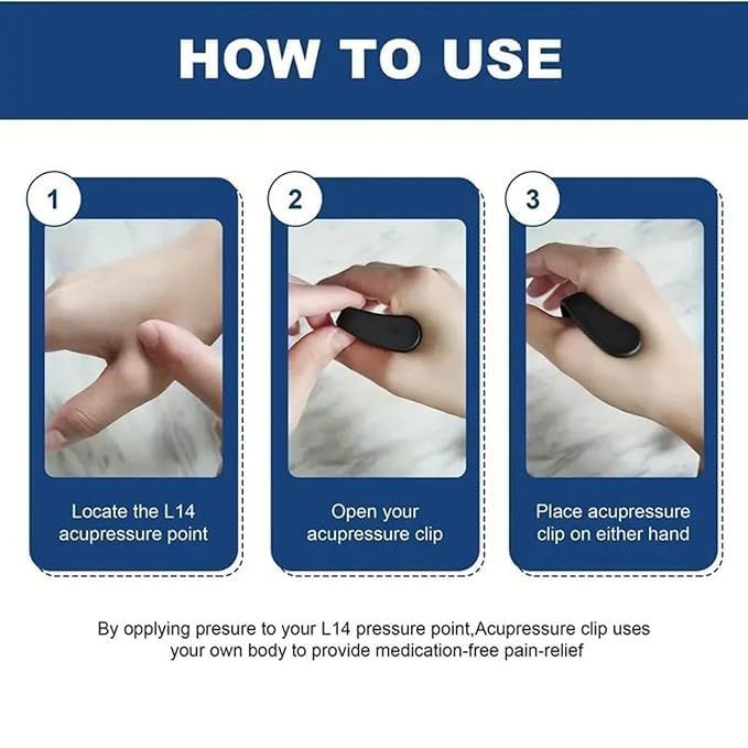 Sugar Control Li4 Acupressure Point Clip Wearable – Supporting Acupressure Relaxation, Stress Alleviation, Tension Relief And Headache Relief Hand Clip Migraine Pressure Point Clip